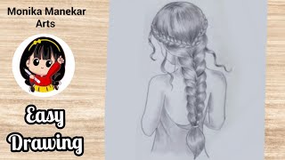 How to draw a girl with Braid Hair || A Plait / Braid: Hair Drawing Tutorial || Step by Step