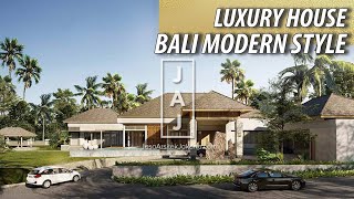 Visualisasi Desain Rumah Mewah 1 Lantai bergaya Bali Modern