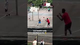 The time when Joel Embiid played pickup and windmill dunked on a random guy at the park 😂