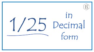 1/25 as a Decimal