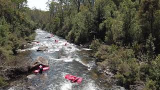 River Sledding Tasmania - Drone footage of our first rapid - Meander Wilderness Experiences