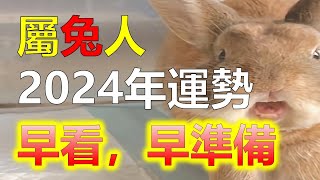 生肖兔，其在2024年的運勢與運程。屬兔人在人際交往中，屬兔的人通常能夠與人為善，在2024年，屬兔人的事業運勢相對較好。在2024年，屬兔人的財富運勢相對穩定2024生肖運勢，十二生肖（生肖兔）