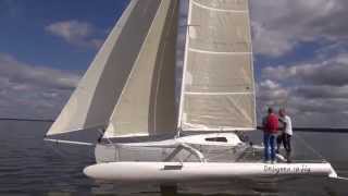 NEW foiling trimaran, CATRI 25. Test sailing, Latvia.