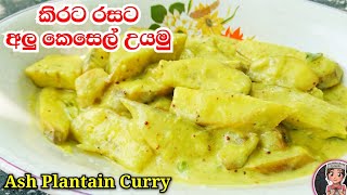 කිරට රසට අලු කෙසෙල් උයමු | Alu kesel | Ash plantain curry | @mskitchen3708