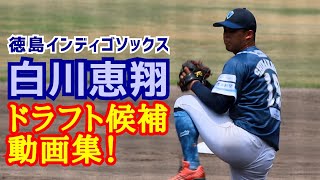 白川恵翔！(徳島インディゴソックス)ＮＰＢドラフト候補動画集！