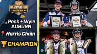 Auburn University duo Jake Peck and Luke Wyle win Bassmaster College Series on the Harris Chain