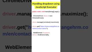 Handling dropdown using Javascript executor in Selenium. #Selenium
