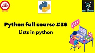 Python full course #36|Lists in python|#programming #python #data #ai #code #onlineclasses #data