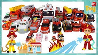 fire truck Collection! carbot tobot robocar poli fastlane pororo Fire suppression rescue kids toy