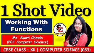 Working with Functions | 1 Shot Video | Class 12 Computer Science Python