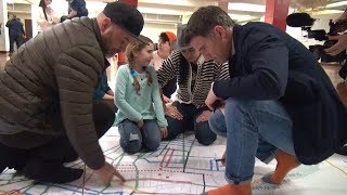 Jersey City Showcases Draft Final Bicycle Master Plan with Huge Map to Walk On!