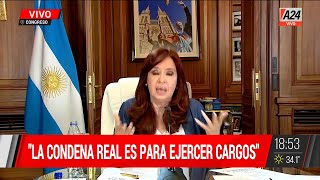 Cristina Kirchner: "No voy a ser candidata a nada, ni a presidenta ni a senadora"