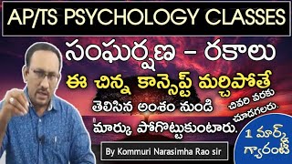 CONFLICT TYPES (సంఘర్షణ - రకాలు) ఈ చిన్న అంశం గ్రహించక పోతే సులభమైన అంశం నుండి మార్క్ లాస్ అవుతాం.