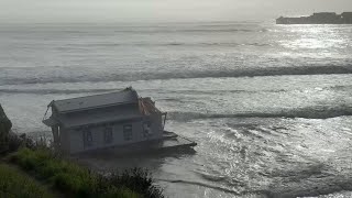 Portion of California pier crumbles into the ocean amid heavy waves