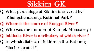 Sikkim GK questions l Sikkim General Knowledge l Sikkim GK Quiz