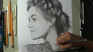 Drawing lucy hale - how to draw people | lino neto arts
