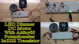 Attiny85 ポテンショメータと 2 を備えた LED 調光器 DC モータ速度コントローラ