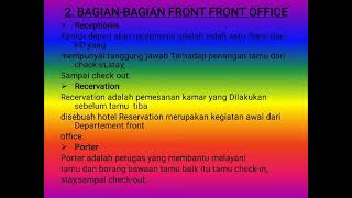 Tugas dan Tanggung Jawab Front Office