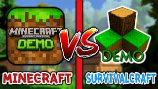 ✔Minecraft PE Demo VS Survivalcraft Demo!! การเล่นที่จำกัดขอบเขต!!!