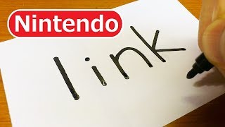 How to turn words LINK（The Legend of Zelda）into a cartoon - How to draw doodle art