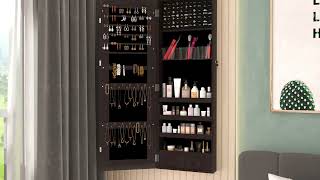 LVSOMT Wall Mounted Jewelry Cabinet