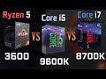 Ryzen 5 3600 vs Core i5-9600K vs i7-8700K Gaming Performance Comparison