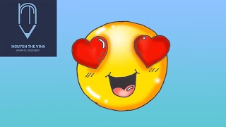How to draw a Heart Emoji | Heart Emoji Drawing Tutorial