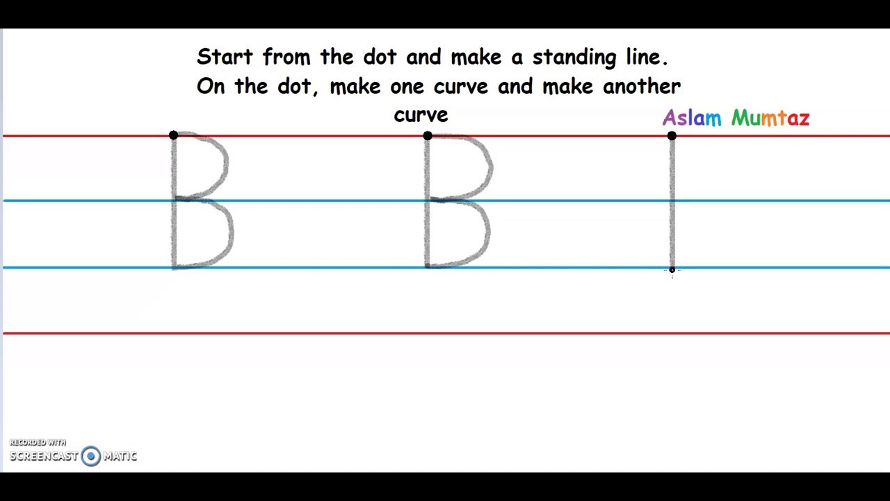 Formation Of Capital Letters | Letter B | Learn How To Write Alphabets ...