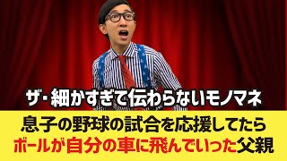 【細かすぎて 2021】息子の野球の試合を応援してたら、ボールが自分の車に飛んでいった父親【こがけん】