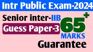 IIB Guess Paper-3|Score 75/75 in MATHS 2A and 2B|IPE Exam 2024|How To Get 75/75 In IPE Maths Exam