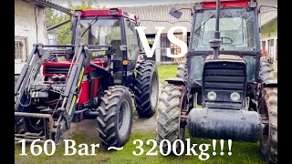 Test Case 844 XL vs Massey Ferguson 690 Pomiar Siły Uciągu Siłownikiem Hydraulicznym Tractor Pulling