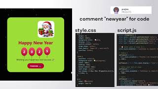Happy New Year 2026 Animation ๐ | HTML CSS JavaScript Project