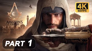 ASSASSIN'S CREED MIRAGE Gameplay Walkthrough Part 1 {4K 60FPS}  - No Commentary - PS5 ITS A START