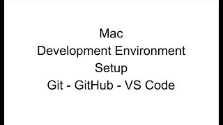 Mac: Set up development environment