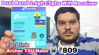 Tp-Link AC600 ArcherT2U Nano Wifi Receiver 2.4/5 Ghz, Review, Driver Installation, Speedtest