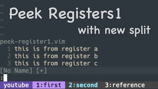 Vim Trick: Peek registers 1 ( with new split )