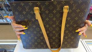 LOUIS VUITTON LUCO MONOGRAM CANVAS TOTE BAG BROWN-REVIEW |PRE-OWNED