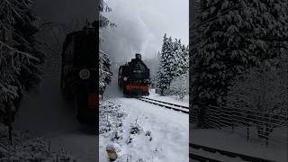 Fichtelbergbahn auf Berganfahrt kurz hinter dem HP Vierenstraße am 10.12.2024