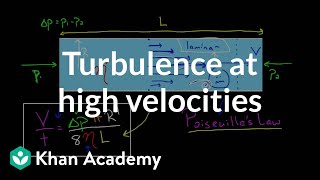 Turbulence at high velocities and Reynold's number | Physics | Khan Academy