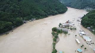 2020年7月22日　球磨川氾濫　八代市坂本町中心部