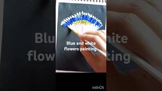 Blue and white flowers painting/one stroke painting #shorts #My Creations 2021