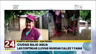 Ciudad bajo agua en Puerto Antequera, San Pedro