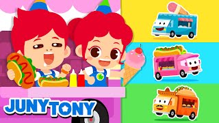 *NEW* Food Trucks | Cars, Vehicles Songs | Food Song | Kids Songs & Stories | JunyTony