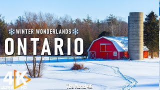 Winter Ontario 4K Ultra HD ❄ Stunning Footage Canada, Scenic Relaxation Film with Calming Music