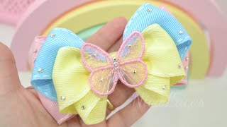 🎀 Laço Lara Love - fita 09. Sem mistério! Fácil para iniciante. PAP - DIY - Ribbon bow hair