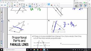 Geo unit 6 - triangle proportionality theorem