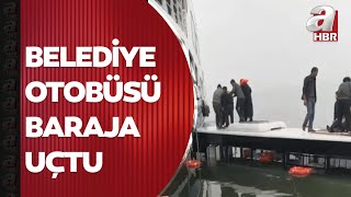 Malatya'da belediye otobüsü baraj gölüne uçtu! 7 yolcu uzun uğraşlar sonucu kurtarıldı | A Haber