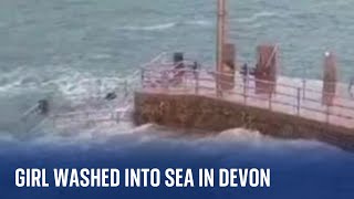 Devon: Footage shows moment girl is swept into the sea by huge wave