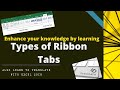 Types of Ribbon Tabs in Excel