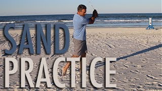 Practicing Golf Shots on the Beach, Fairway Bunker and Solid Contact by Mike Sullivan